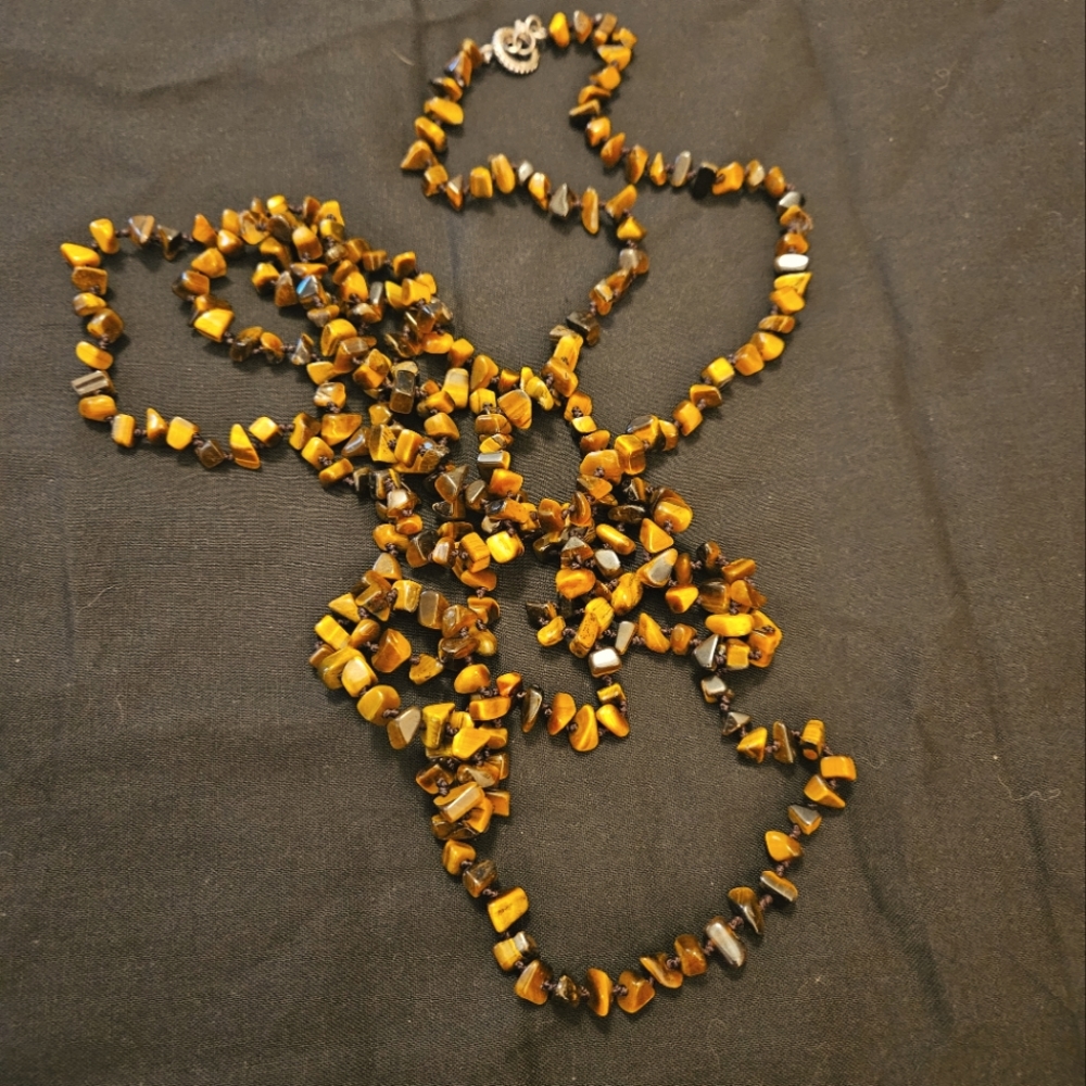 84" long Tigers Eye Necklace